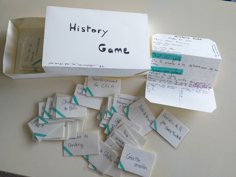 Un jeu historique conçu au collège ! Actualités Collège Le Parmelan